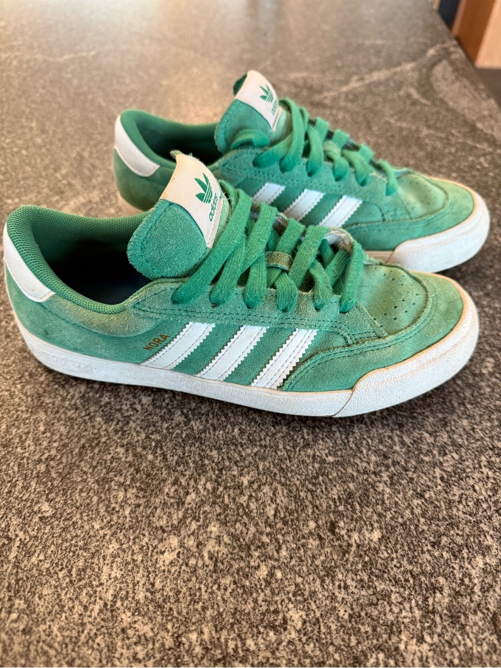adidas Green Skate Shoe with White Accents